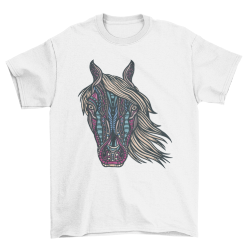 Pferde T-Shirt im Tribal-Design – Unisex