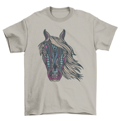 Pferde T-Shirt im Tribal-Design – Unisex