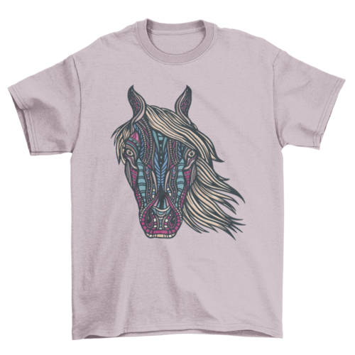 Pferde T-Shirt im Tribal-Design – Unisex