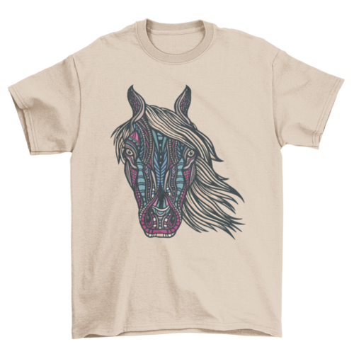 Pferde T-Shirt im Tribal-Design – Unisex