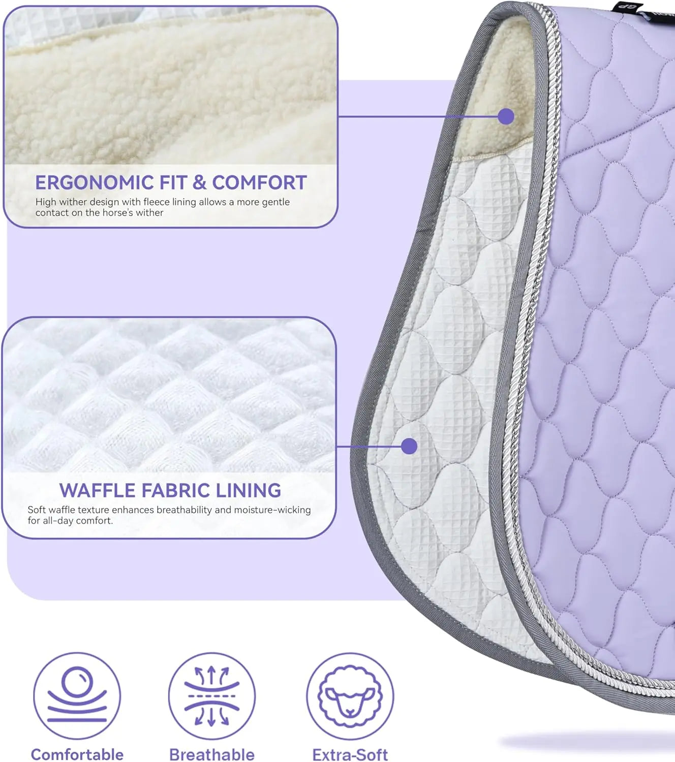 Harrison Howard Equestrian All Purpose Saddle Pad High-Performance English Saddle Pad with Superior Shock Absorption